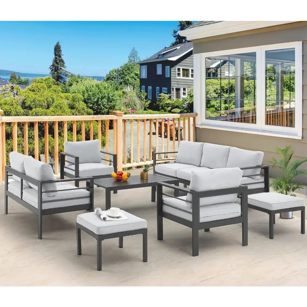 7pc Modern Outdoor Patio Furniture with Coffee Table