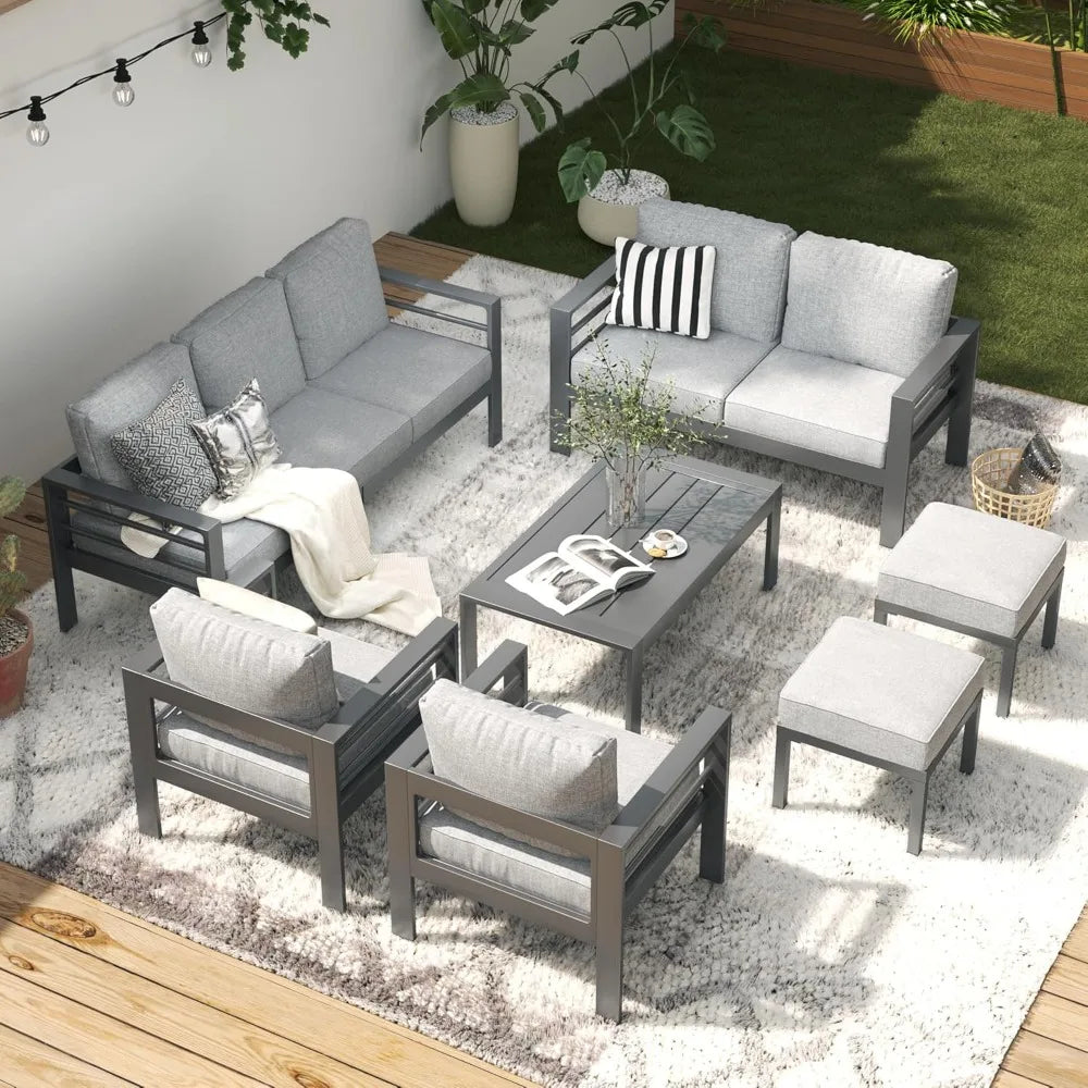 7pc Modern Outdoor Patio Furniture with Coffee Table