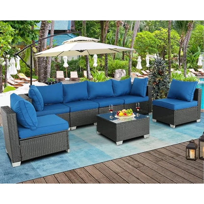 Patio Sectional Furniture Sets With End Seats