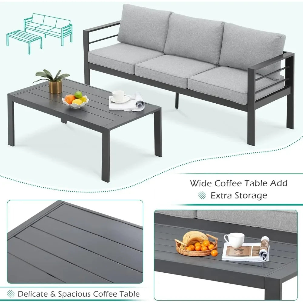 7pc Modern Outdoor Patio Furniture with Coffee Table