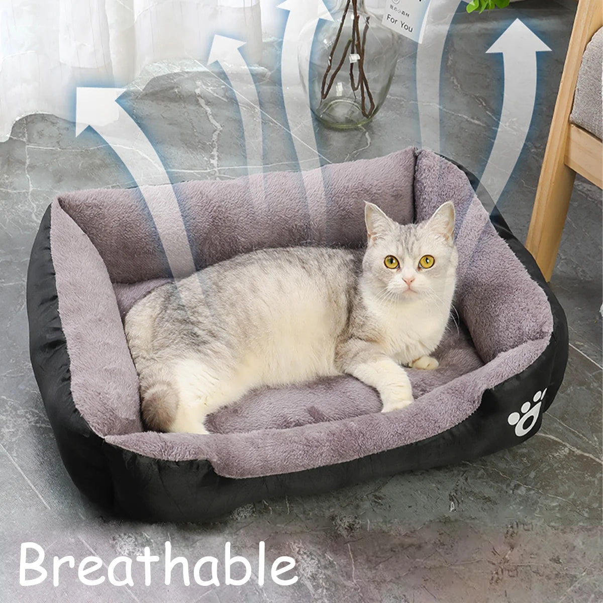 Color Square Design and Waterproof Dog Bed