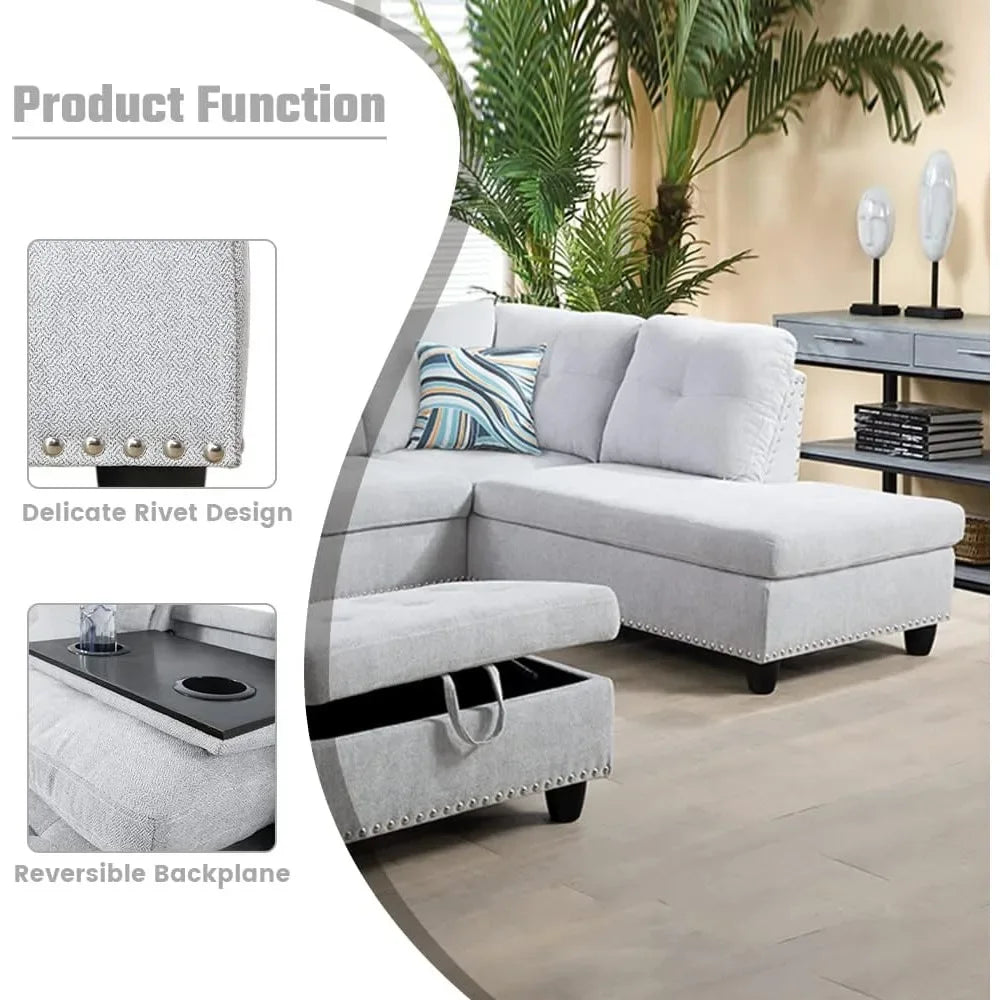 L-shaped Sectional Sofa with Modern Look