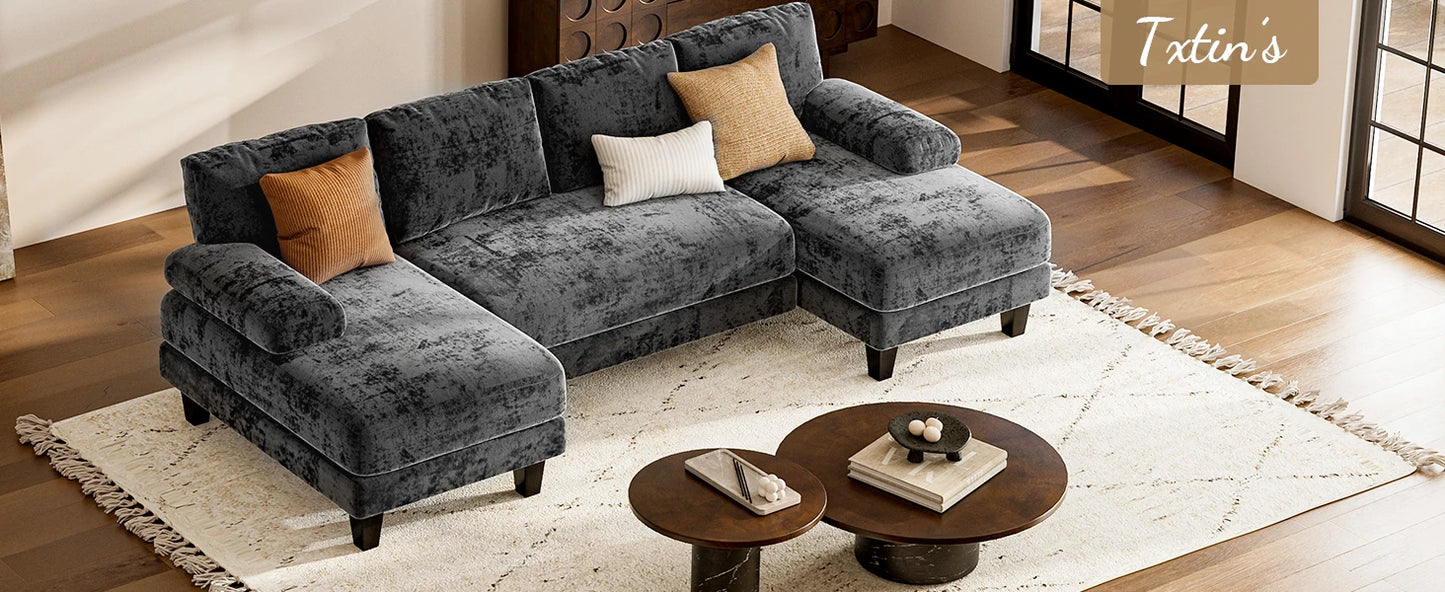 U Shaped Sectional Modular Sofa with Double Chaise