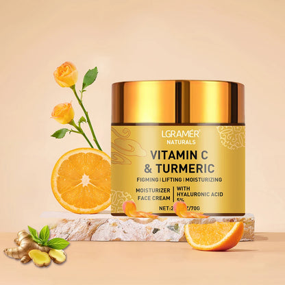 Vitamin C Turmeric Face cream w/ Retinol - Moisturizing & Firming Hyaluronic Cream