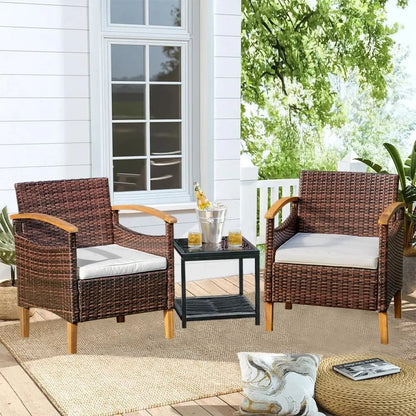 2pc Outdoor Courtyard Furniture Set with Table