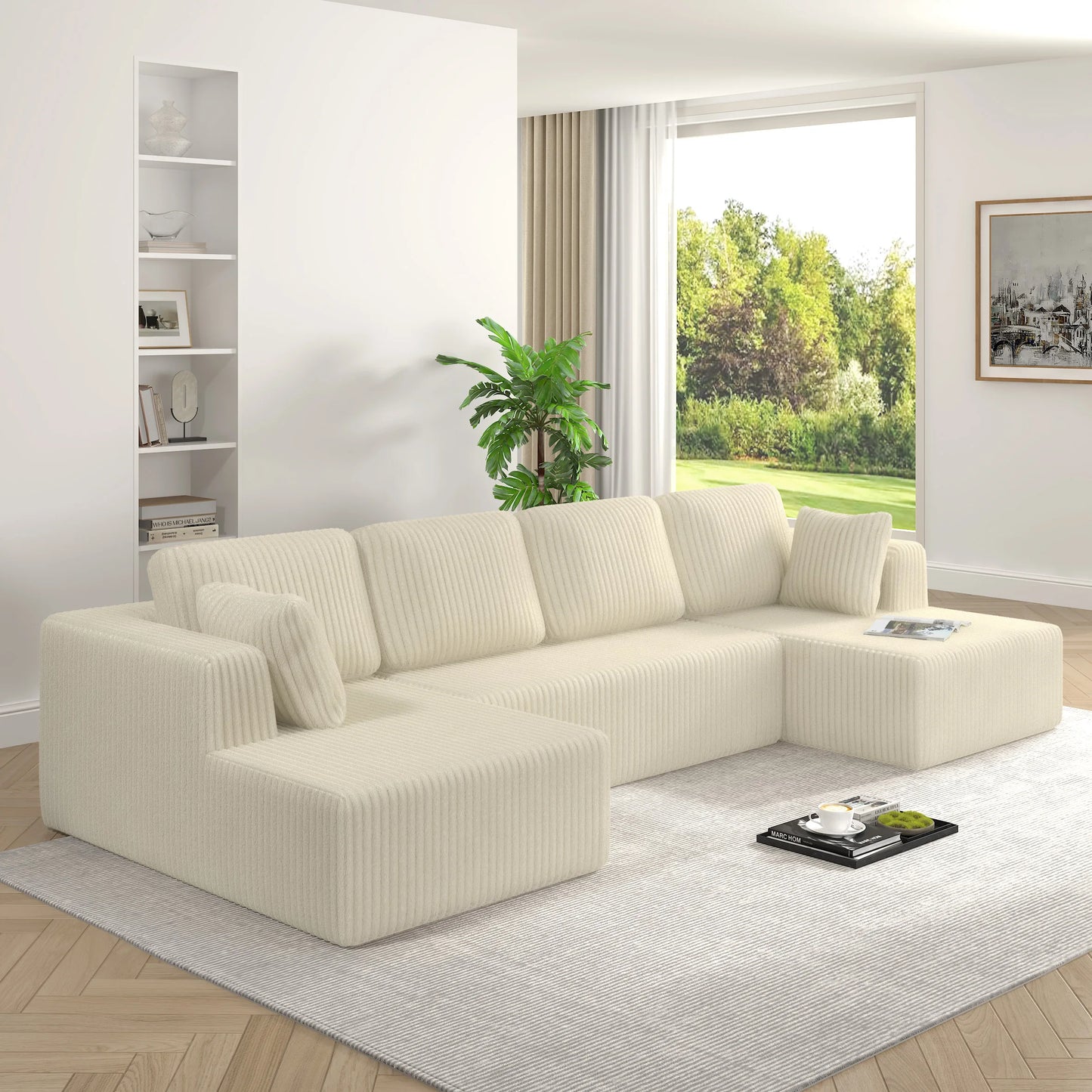 Modern U-Shaped Modular Living Room Compression Couch