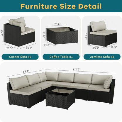 7 Pieces Patio Furniture Set