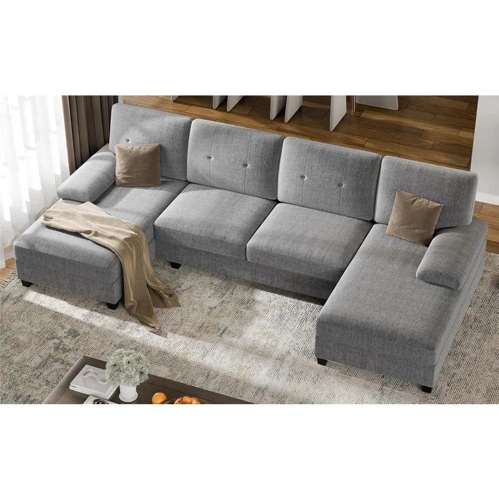 4 Seat Sofa Set Modular Sofa with Double Chaise