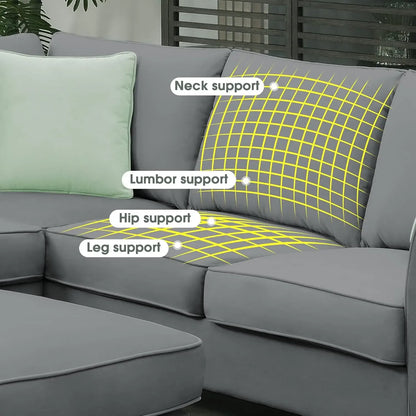 7 Seat Modern Convertible Sectional U-Shaped Sofa