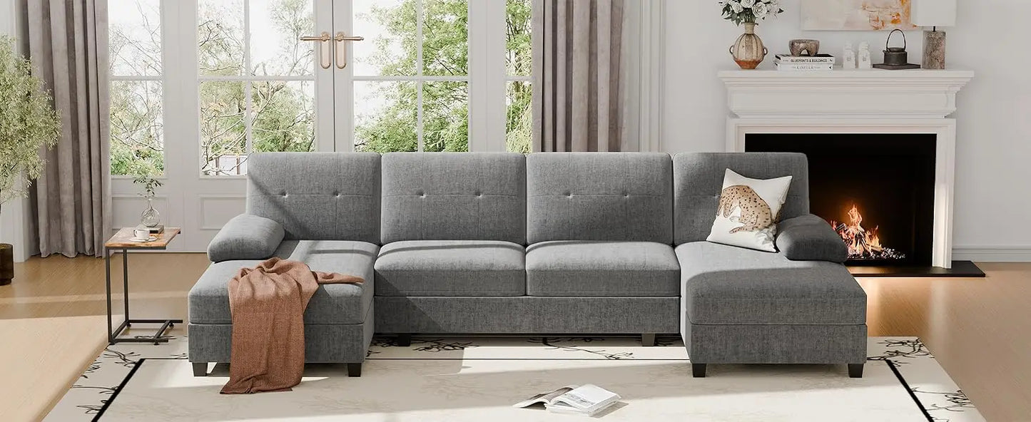 4 Seat Sofa Set Modular Sofa with Double Chaise