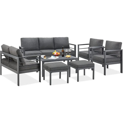 7pc Modern Outdoor Patio Furniture with Coffee Table