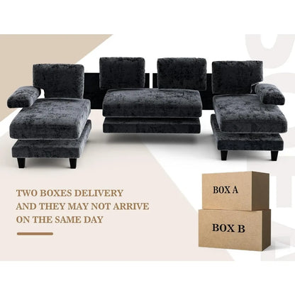 U Shaped Sectional Modular Sofa with Double Chaise