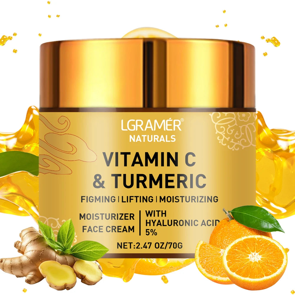 Vitamin C Turmeric Face cream w/ Retinol - Moisturizing & Firming Hyaluronic Cream