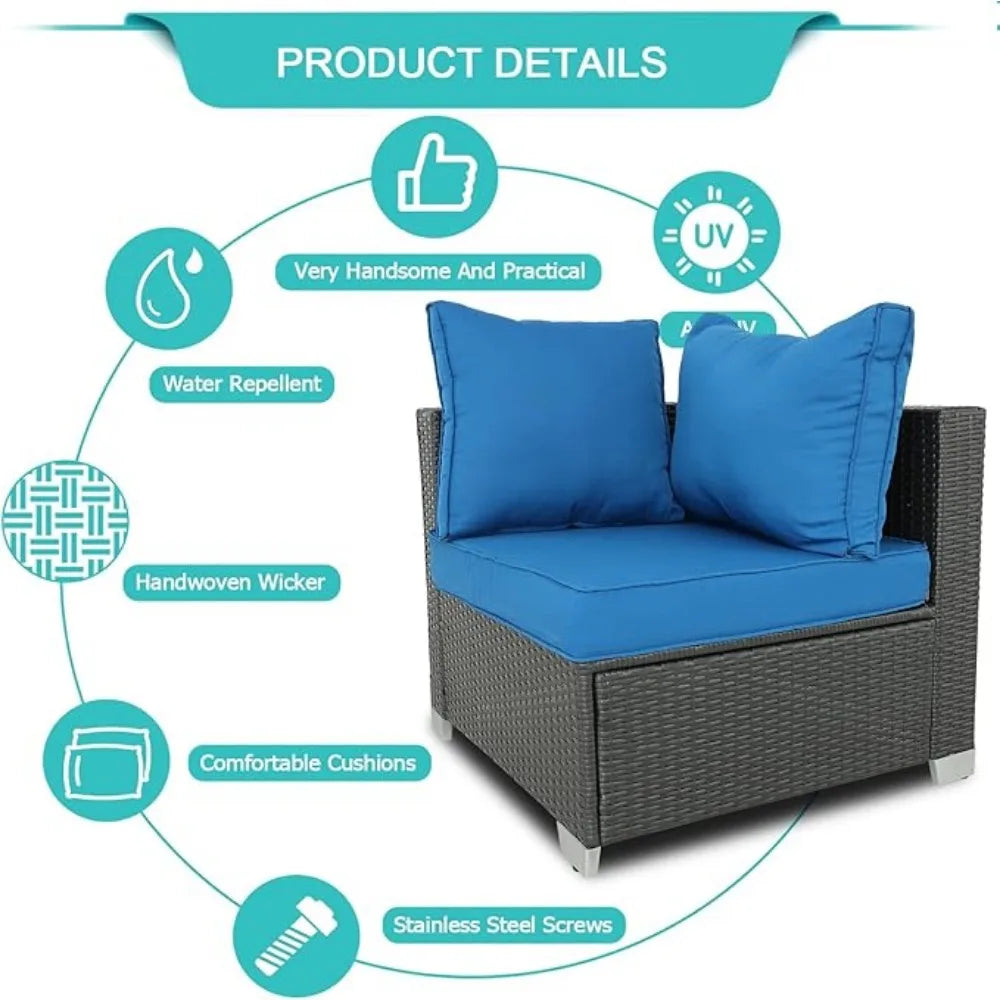 Patio Sectional Furniture Sets With End Seats