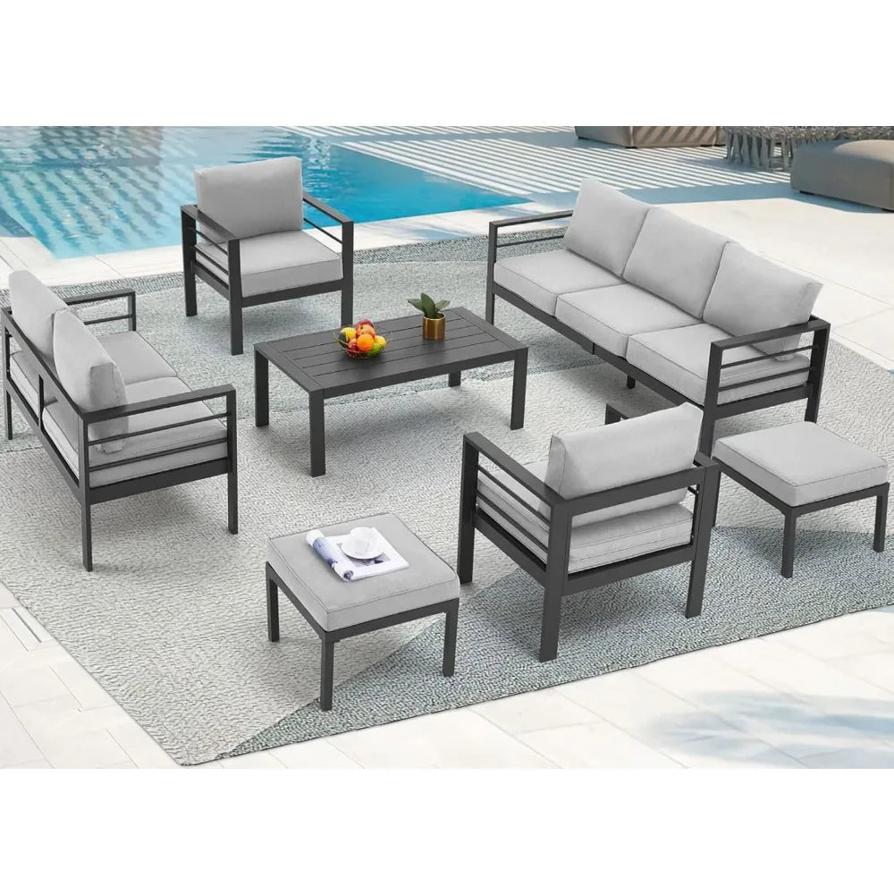 7pc Modern Outdoor Patio Furniture with Coffee Table