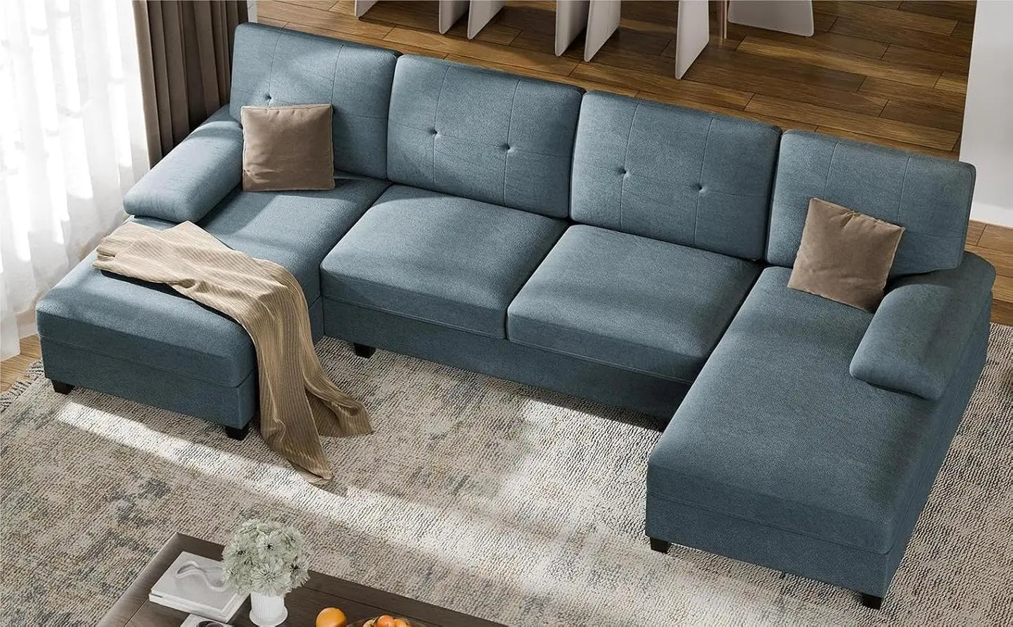 4 Seat Sofa Set Modular Sofa with Double Chaise