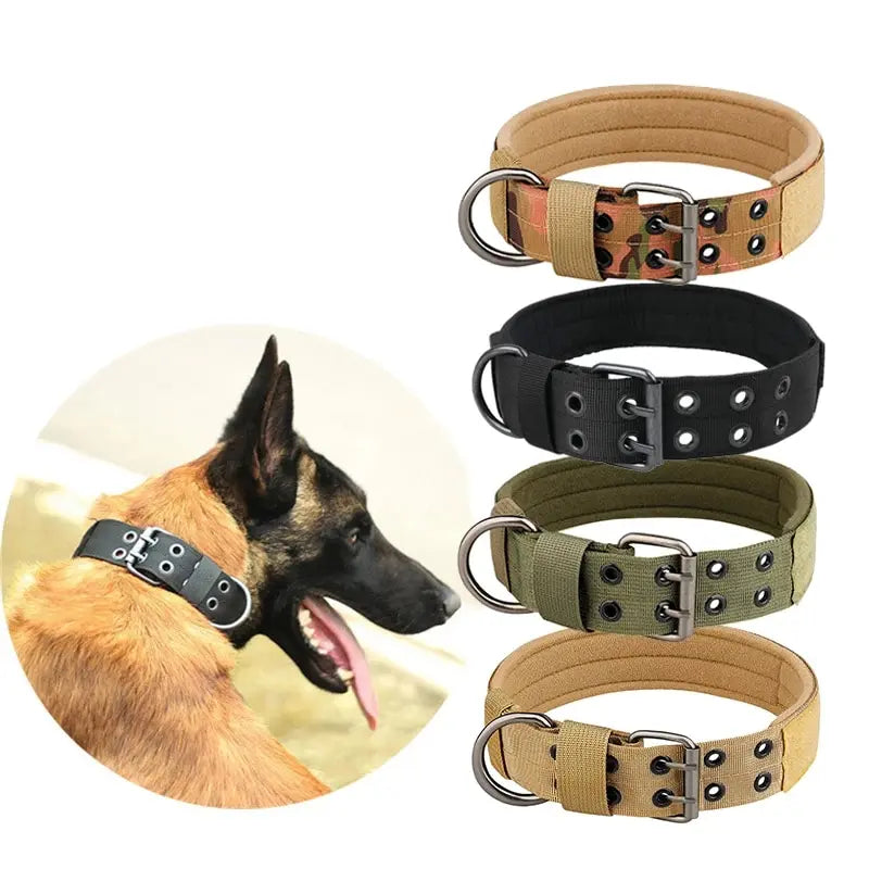 Nylon Tactical Dog Collar for Medium to Large Breeds