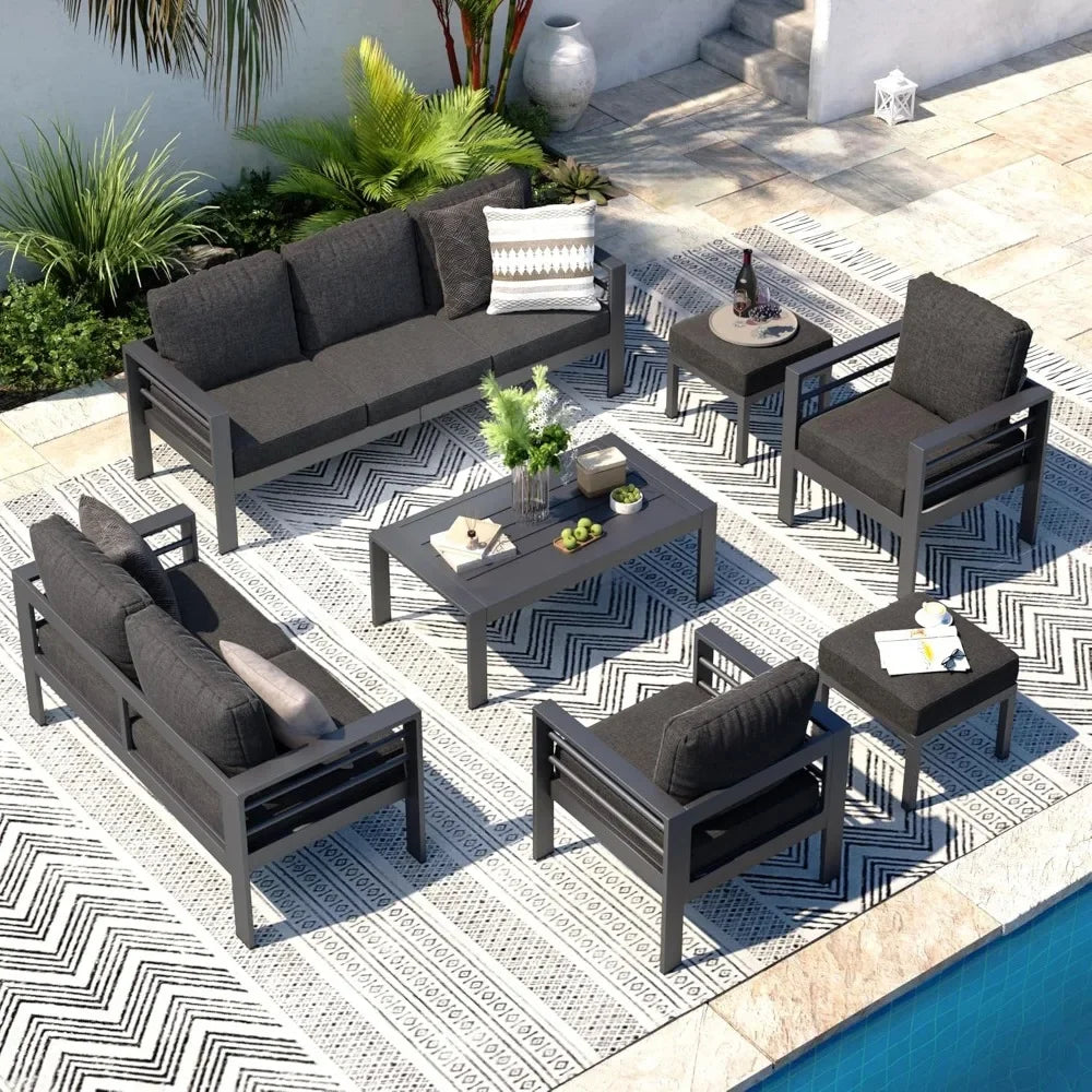 7pc Modern Outdoor Patio Furniture with Coffee Table