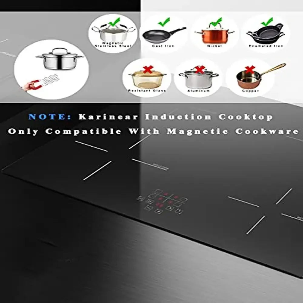 24" 4 Burner Induction Cooktop Electric Stove with Timer & Child Lock