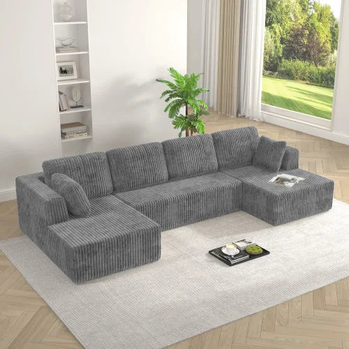 Modern U-Shaped Modular Living Room Compression Couch