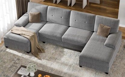 4 Seat Sofa Set Modular Sofa with Double Chaise