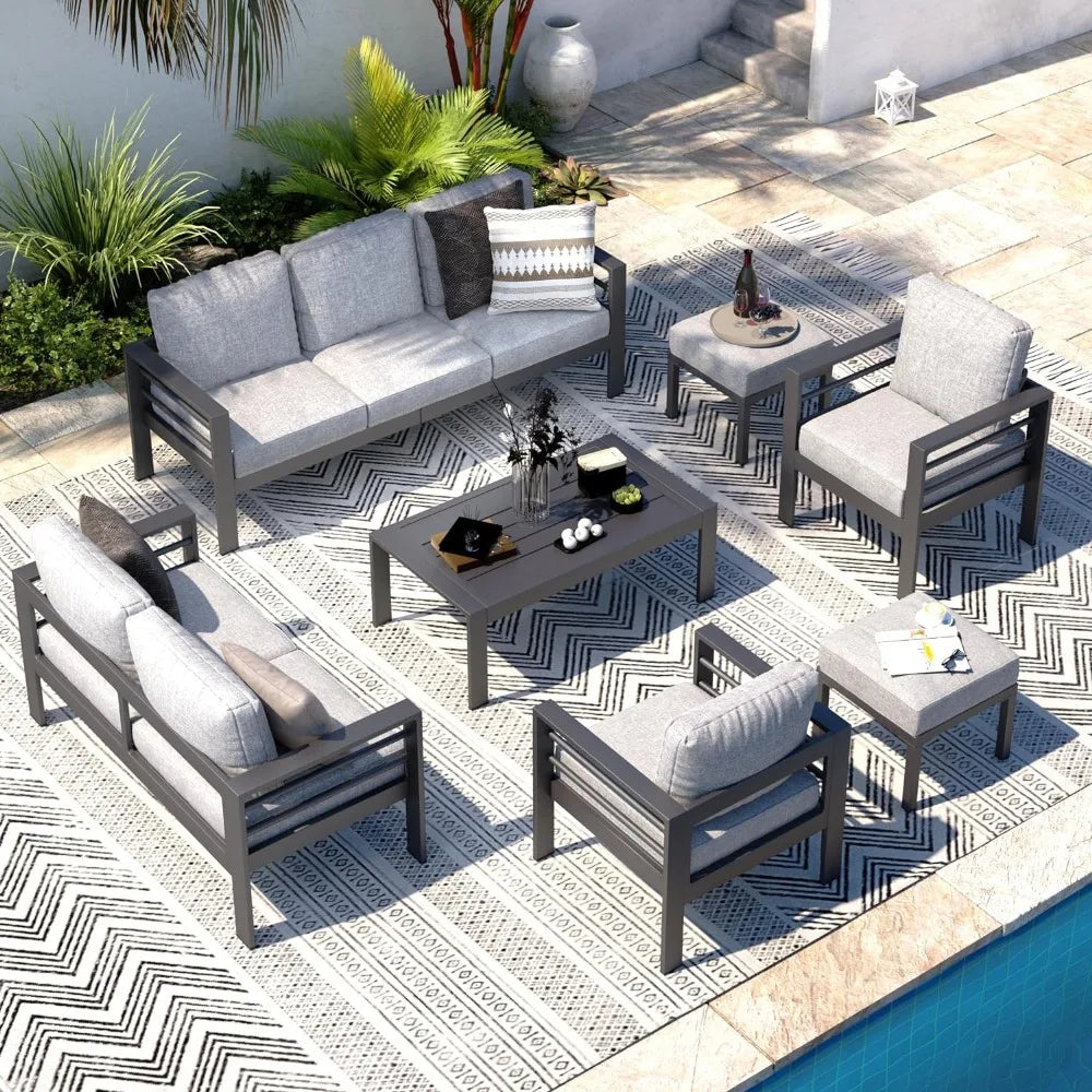 7pc Modern Outdoor Patio Furniture with Coffee Table