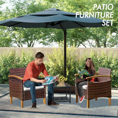 2pc Outdoor Courtyard Furniture Set with Table