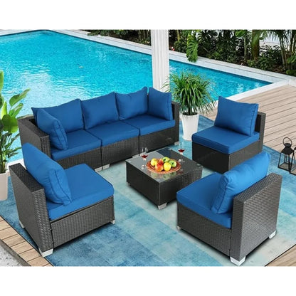 Patio Sectional Furniture Sets With End Seats