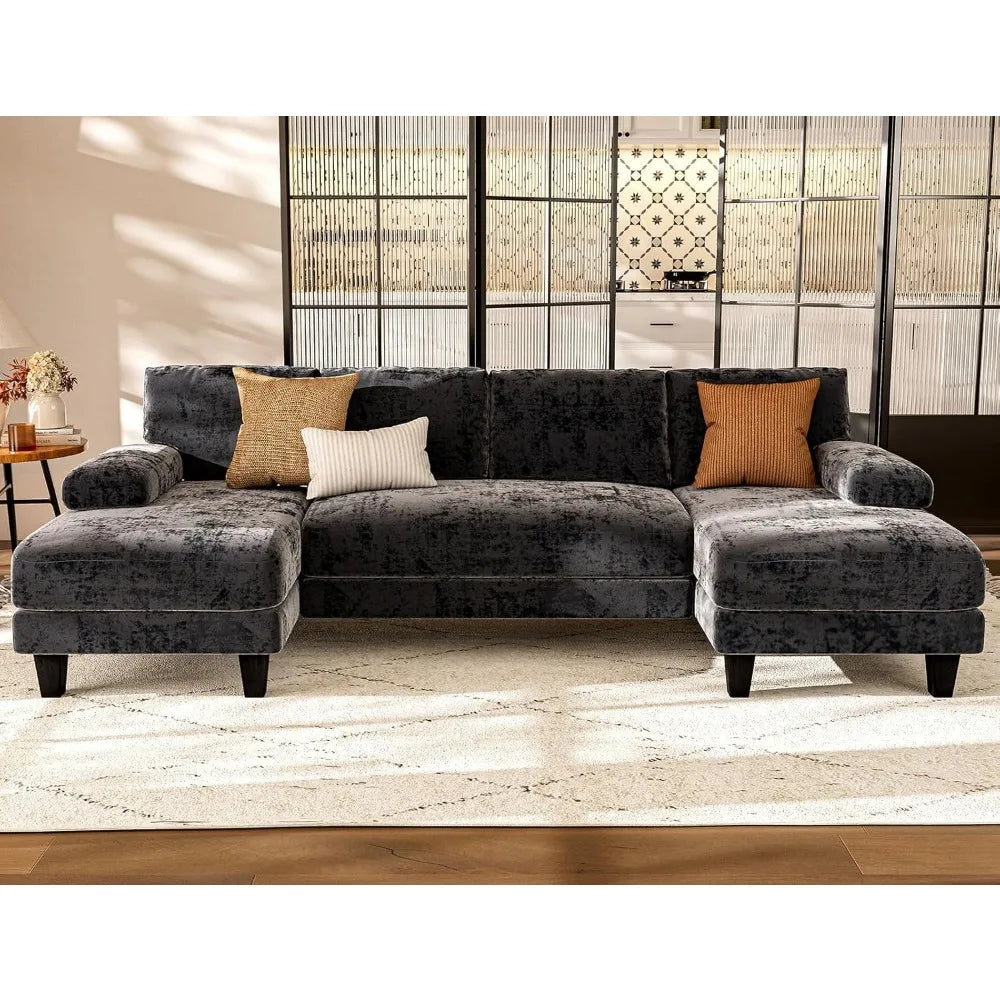 U Shaped Sectional Modular Sofa with Double Chaise