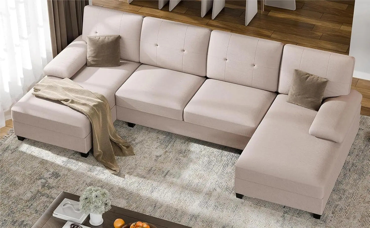 4 Seat Sofa Set Modular Sofa with Double Chaise