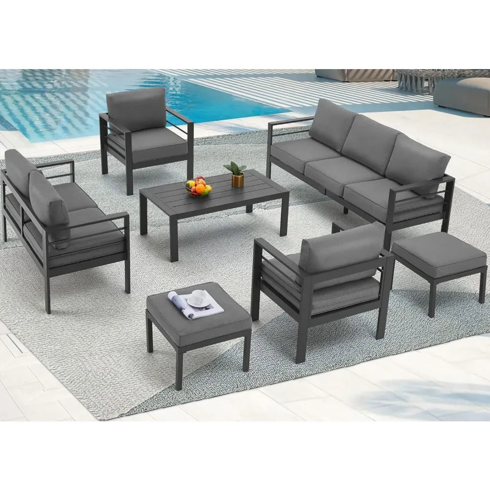 7pc Modern Outdoor Patio Furniture with Coffee Table