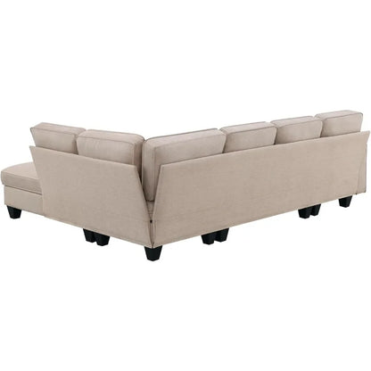 7 Seat Modern Convertible Sectional U-Shaped Sofa