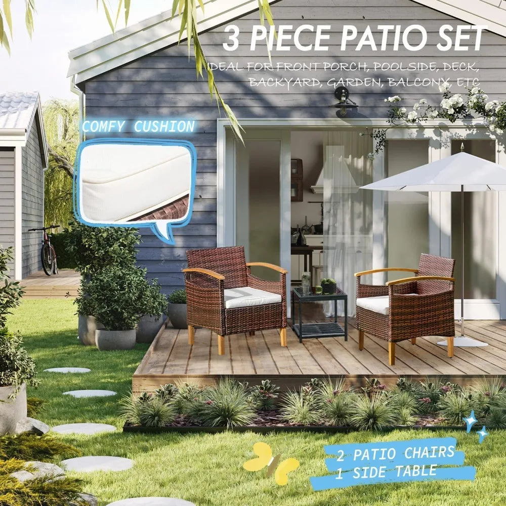 2pc Outdoor Courtyard Furniture Set with Table