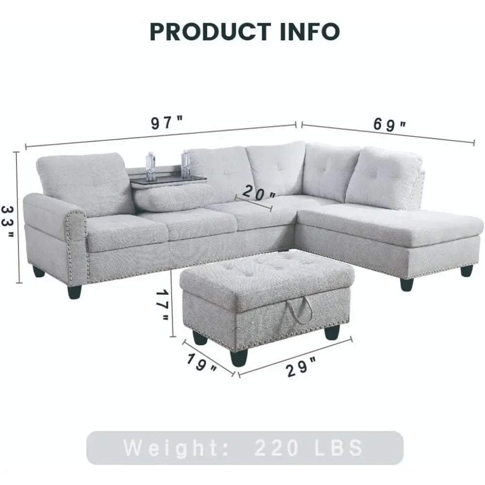 L-shaped Sectional Sofa with Modern Look