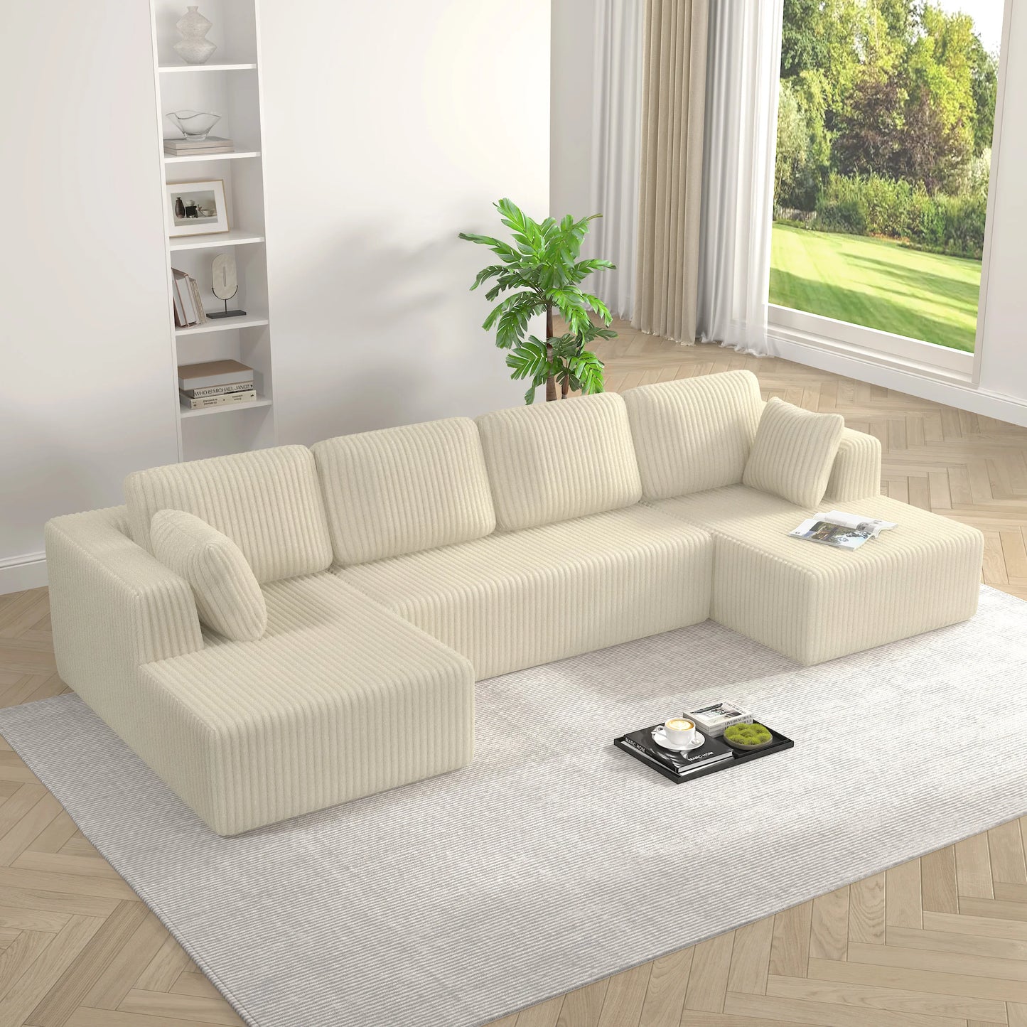 Modern U-Shaped Modular Living Room Compression Couch