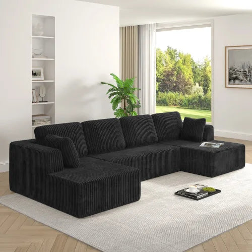 Modern U-Shaped Modular Living Room Compression Couch