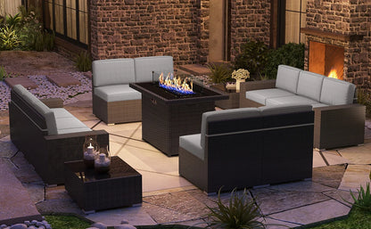 13 Pieces Outdoor Patio Furniture Set with 44" Fire Pit Table