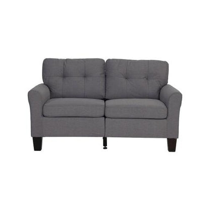 2pc Sofa Set Sofa And Loveseat Charcoal Glossy