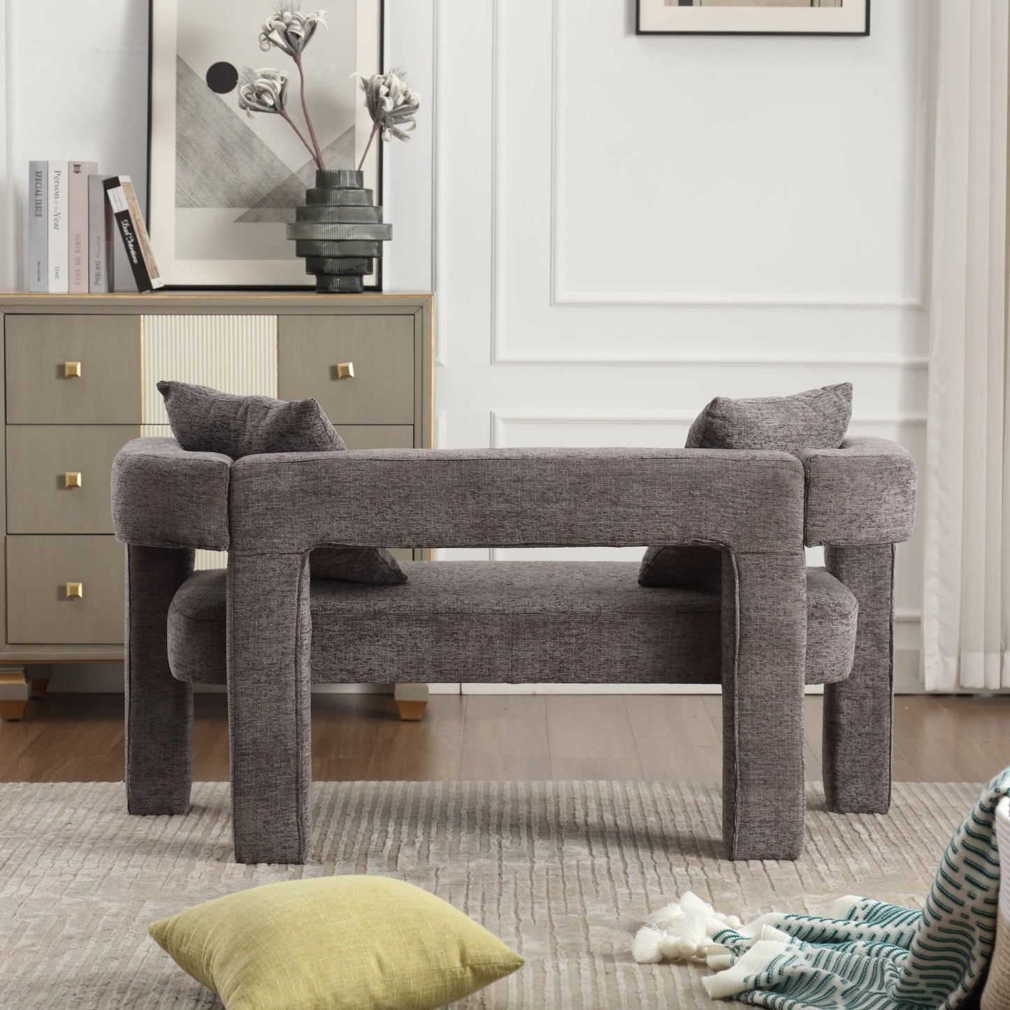 Modern Chenille Loveseat Sofa